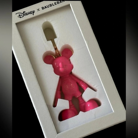 DISNEY X BAUBLEBAR Barbie Bubblegum Pink Mickey Mouse Keychain Bag Charm NEW NWT - Picture 14 of 16